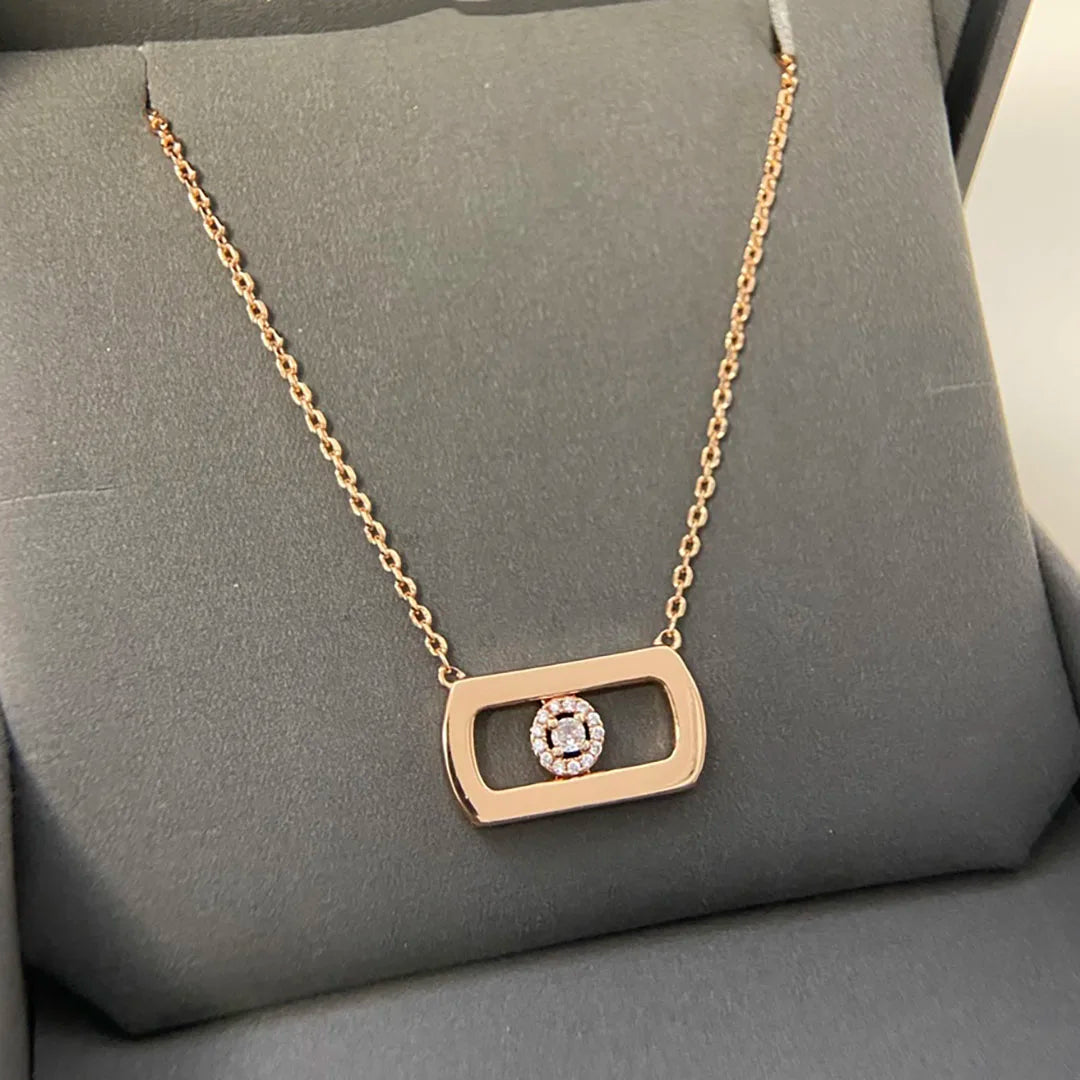 French Series Original Fashion Design 925 Sterling Silver Women's Classic Zircon Inlaid Necklace, Valentine's Day Birthday Gift