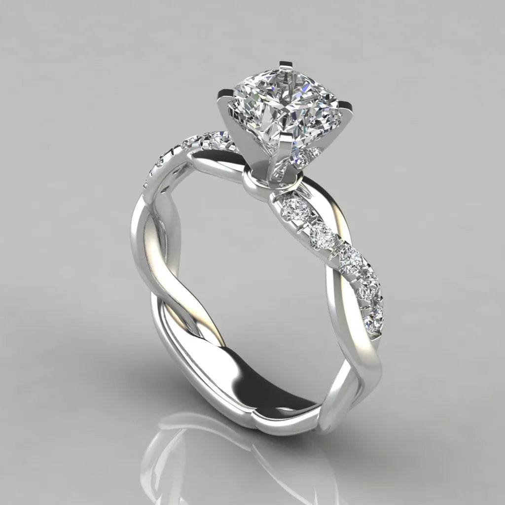 Wedding Ring For Women |Gold Plated Two-color Diamond Ring | Engagement Ring