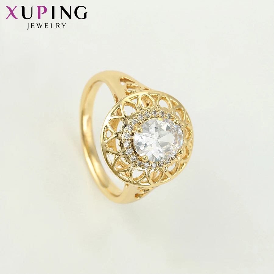 Xuping Big Engagement Ring for Women Jewelry Wedding New Arrival Rose Gold Color Plated Gifts Wholesale 16107