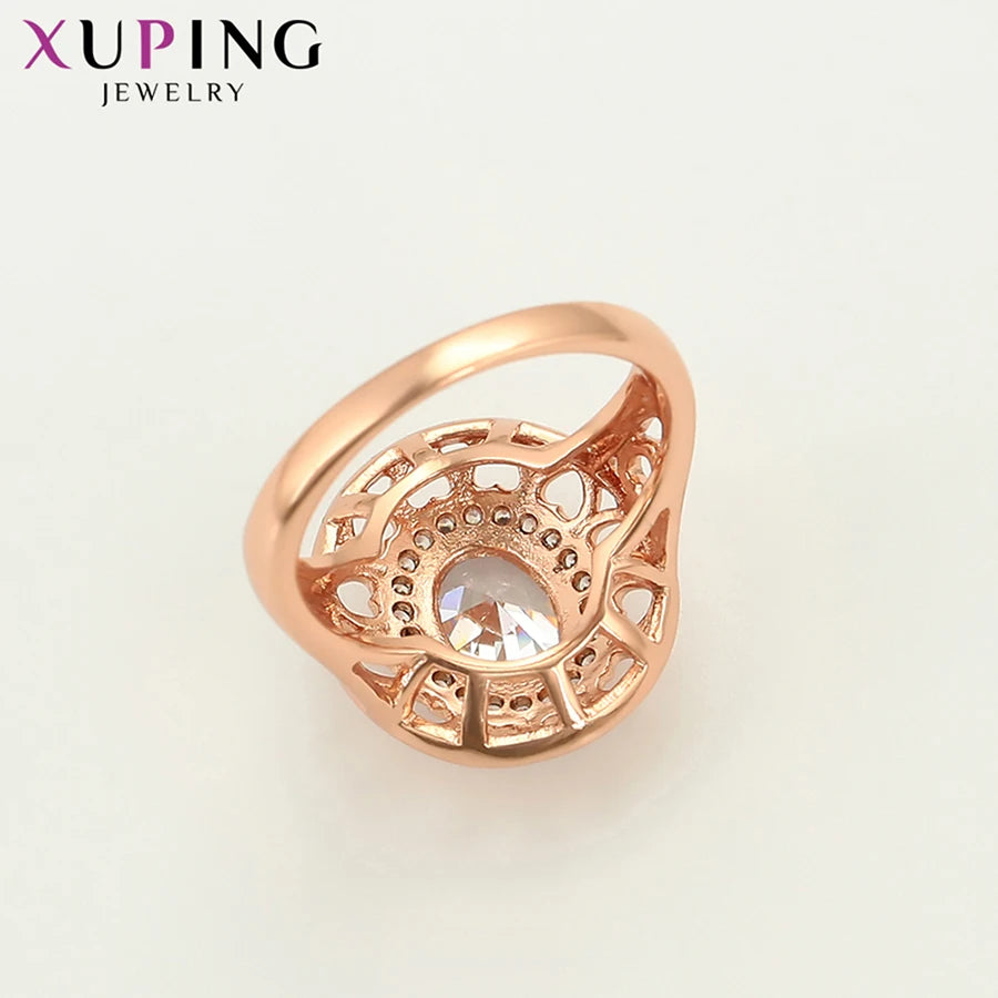 Xuping Big Engagement Ring for Women Jewelry Wedding New Arrival Rose Gold Color Plated Gifts Wholesale 16107