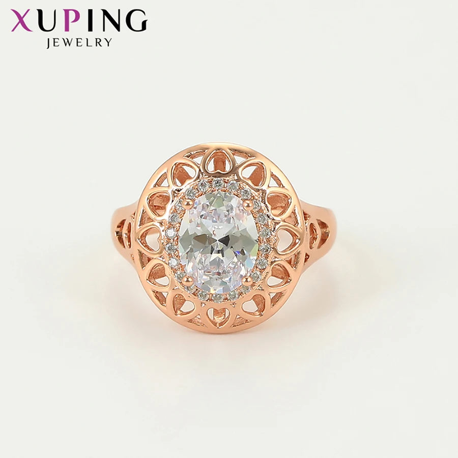 Xuping Big Engagement Ring for Women Jewelry Wedding New Arrival Rose Gold Color Plated Gifts Wholesale 16107