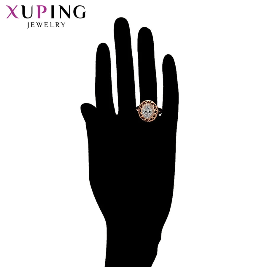 Xuping Big Engagement Ring for Women Jewelry Wedding New Arrival Rose Gold Color Plated Gifts Wholesale 16107
