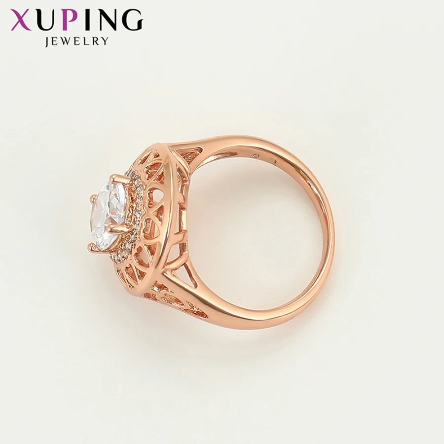 Xuping Big Engagement Ring for Women Jewelry Wedding New Arrival Rose Gold Color Plated Gifts Wholesale 16107