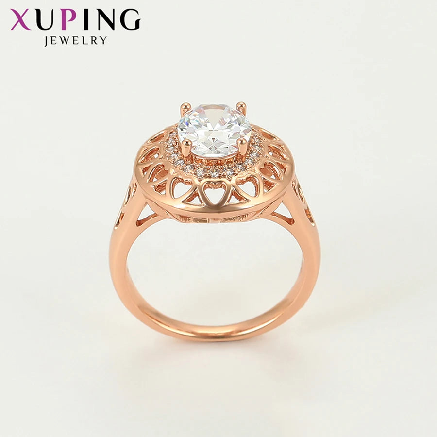 Xuping Big Engagement Ring for Women Jewelry Wedding New Arrival Rose Gold Color Plated Gifts Wholesale 16107