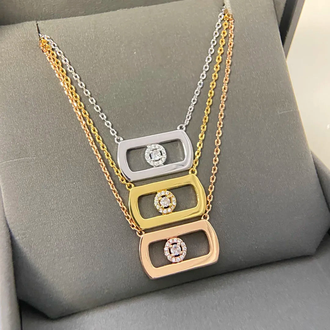 French Series Original Fashion Design 925 Sterling Silver Women's Classic Zircon Inlaid Necklace, Valentine's Day Birthday Gift