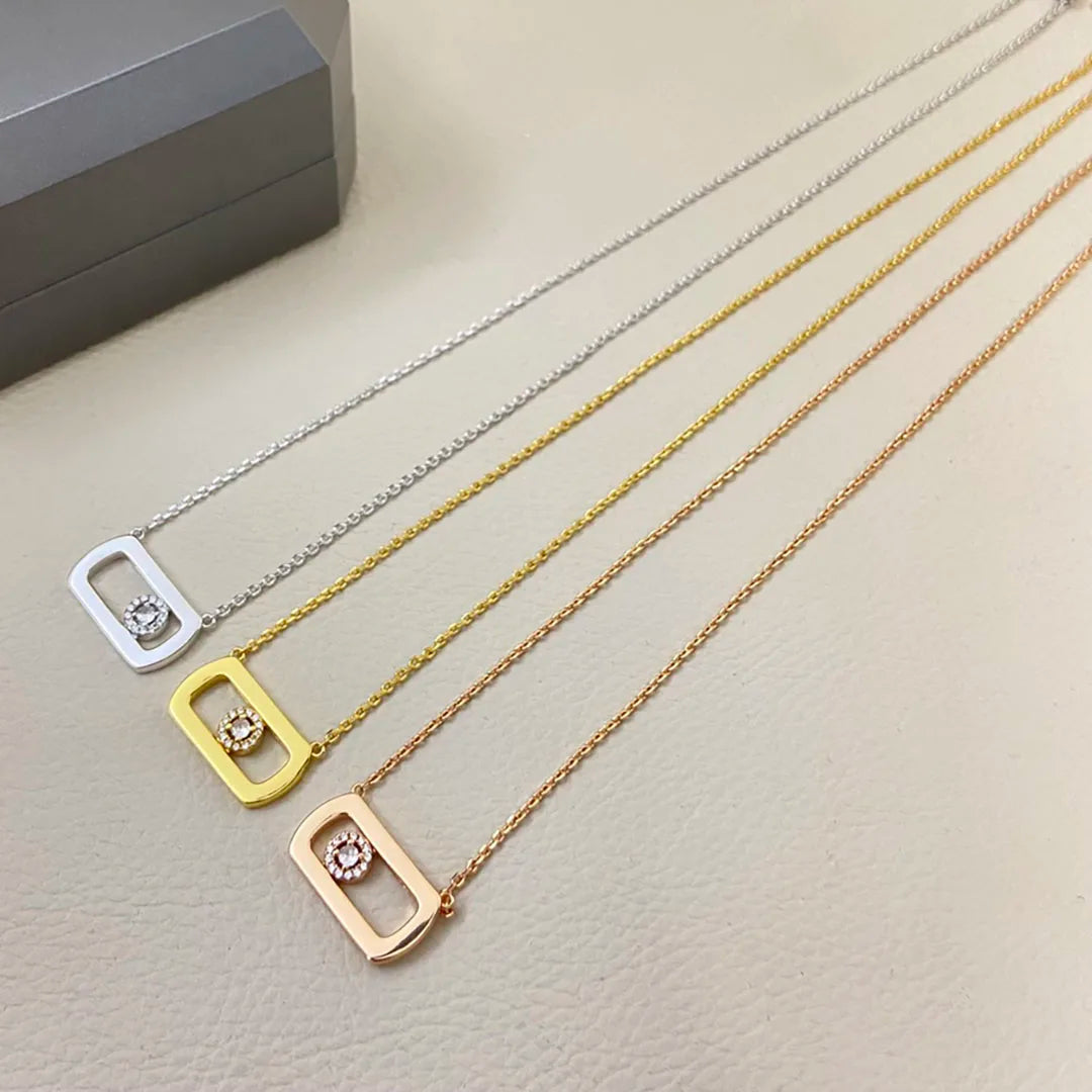 French Series Original Fashion Design 925 Sterling Silver Women's Classic Zircon Inlaid Necklace, Valentine's Day Birthday Gift