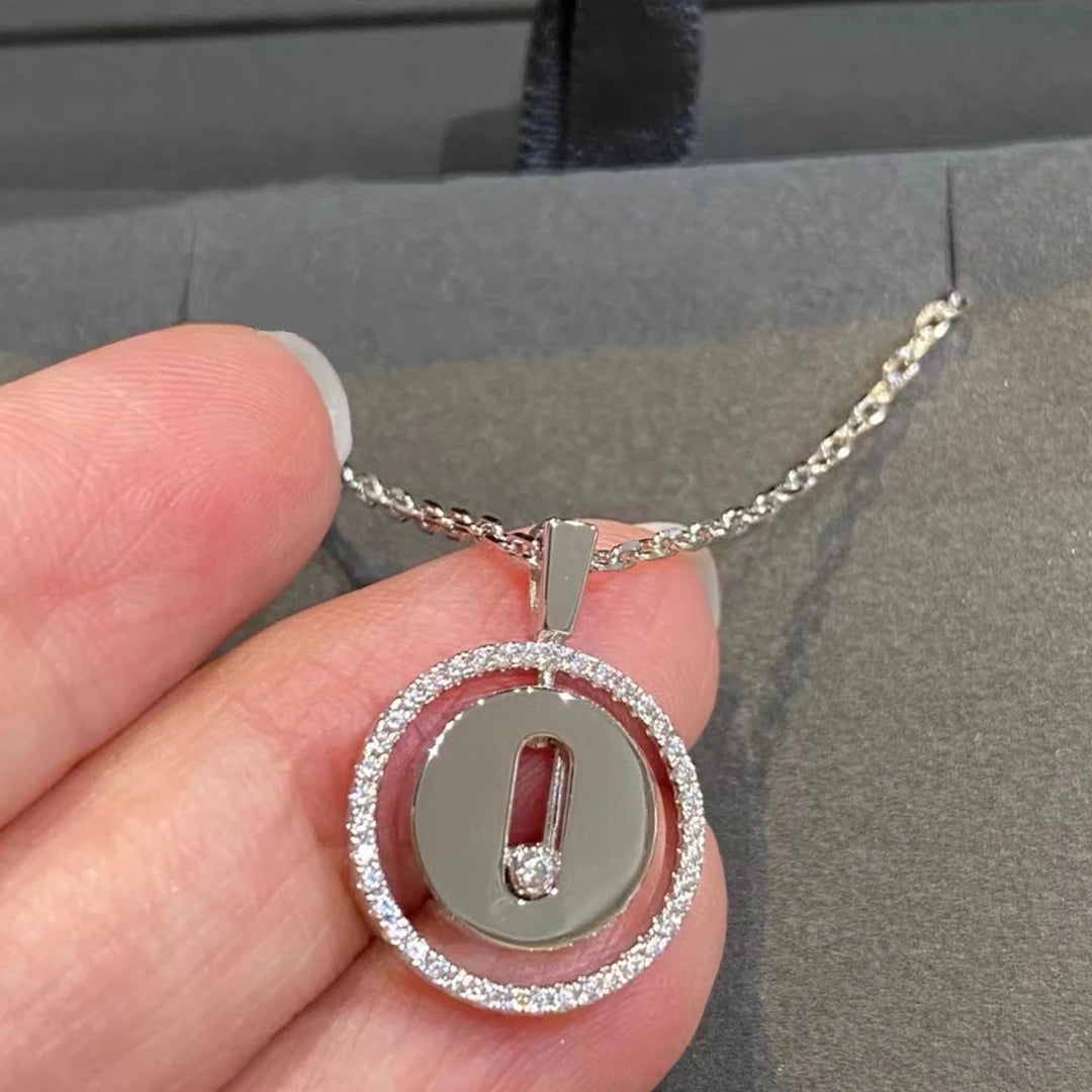 Classic fashion jewelry S 925 sterling silver round pendant rotatable women's necklace. Lucky Goddess Festival Gift
