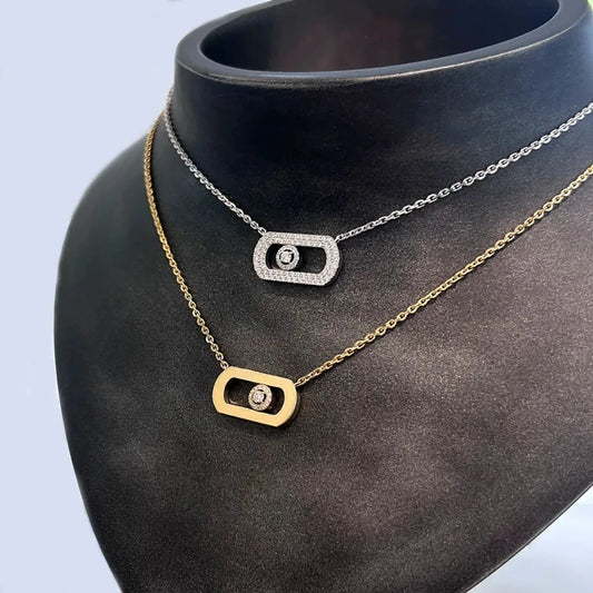 French Series Original Fashion Design 925 Sterling Silver Women's Classic Zircon Inlaid Necklace, Valentine's Day Birthday Gift
