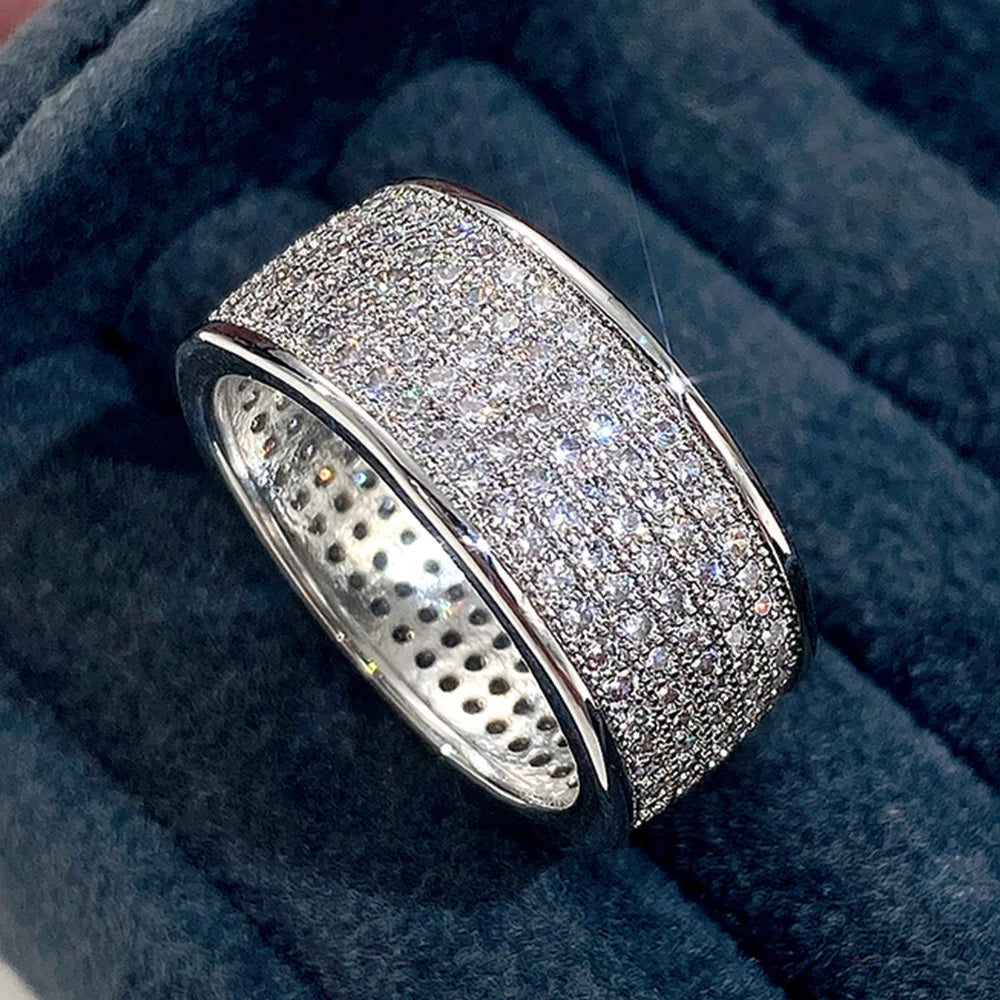 Huitan Trend Sets Rings Jewelry for Women Full Paved Brilliant CZ Stone Fashion Finger Accessories Engagement Bands Accessories