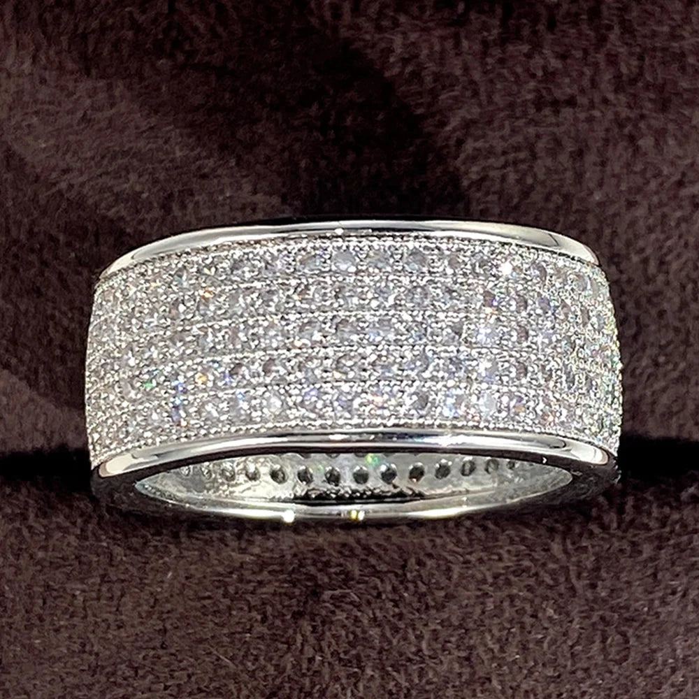 Huitan Trend Sets Rings Jewelry for Women Full Paved Brilliant CZ Stone Fashion Finger Accessories Engagement Bands Accessories