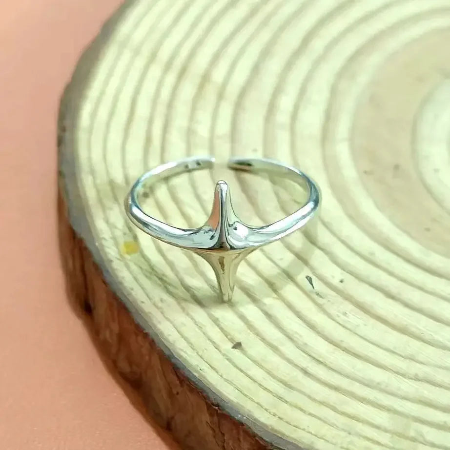 Silver Rings For Women Geometric Fine Jewelry Finger Adjustable Simple Star Ring