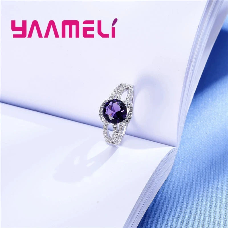 Fast Shipping Simple Wide Real 925 Sterling Silver Color Finger Rings Jewelry For Women Wedding Anniversary Clear CZ Anillos