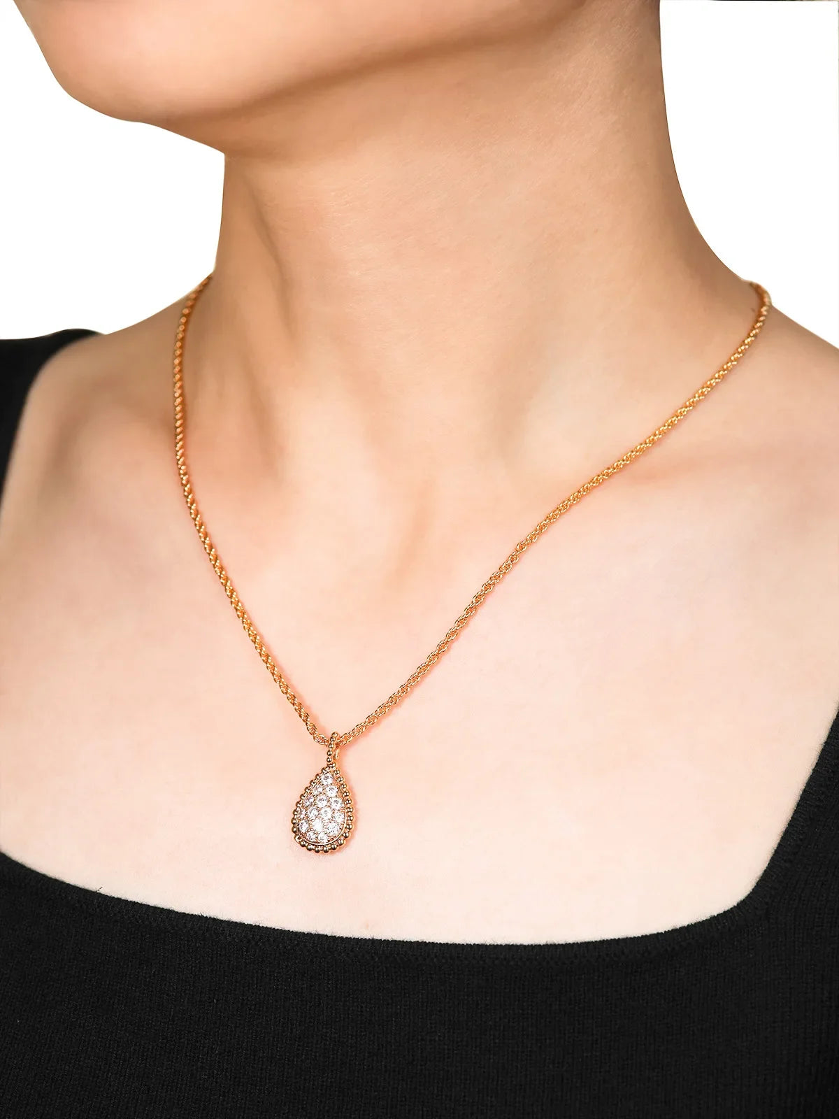 APIR 18k Gold Plated 5A Zircon Large Water Drop Pendant Necklace for Women Diamond High Quality Luxury Jewelry Ladies Necklaces