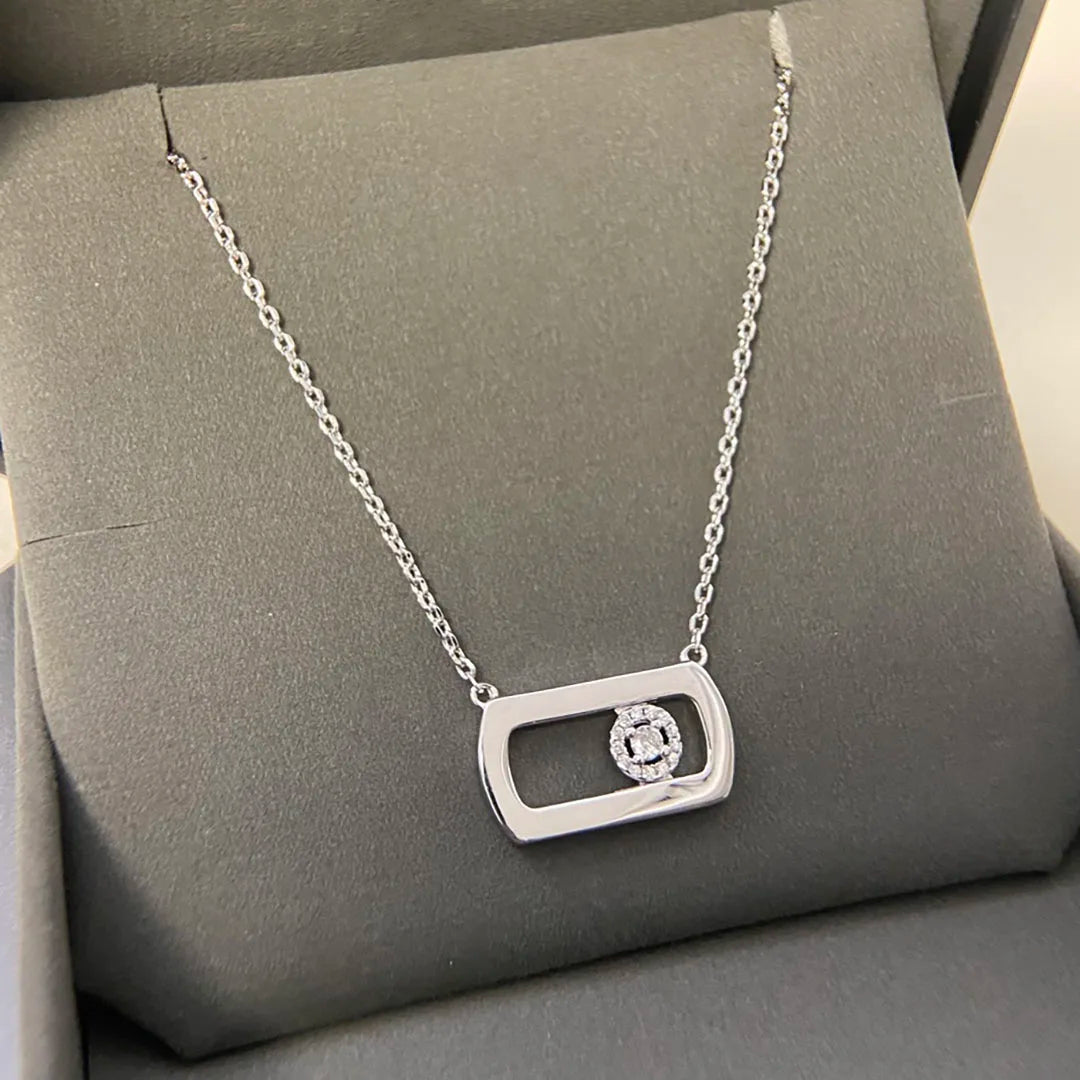 French Series Original Fashion Design 925 Sterling Silver Women's Classic Zircon Inlaid Necklace, Valentine's Day Birthday Gift