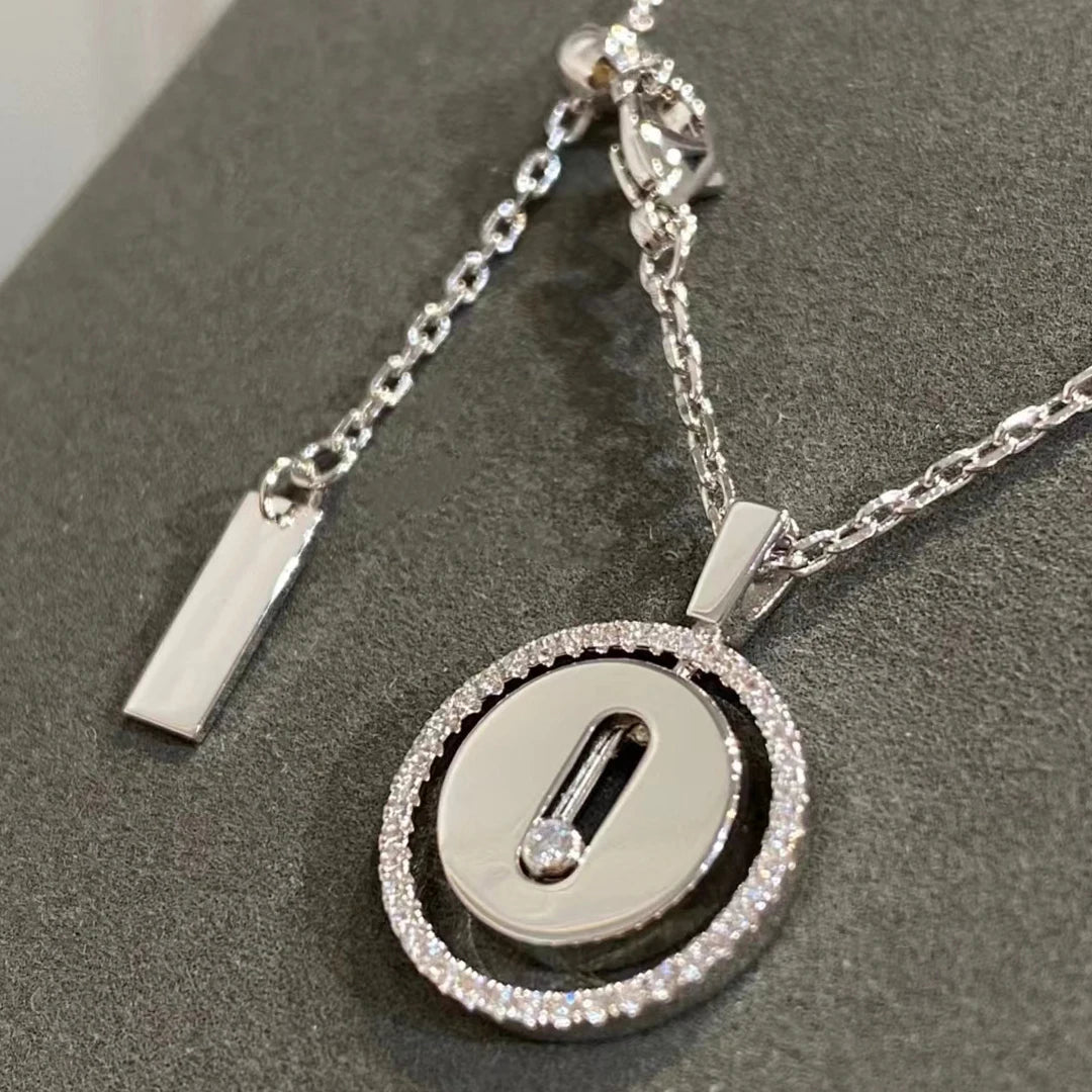 Classic fashion jewelry S 925 sterling silver round pendant rotatable women's necklace. Lucky Goddess Festival Gift