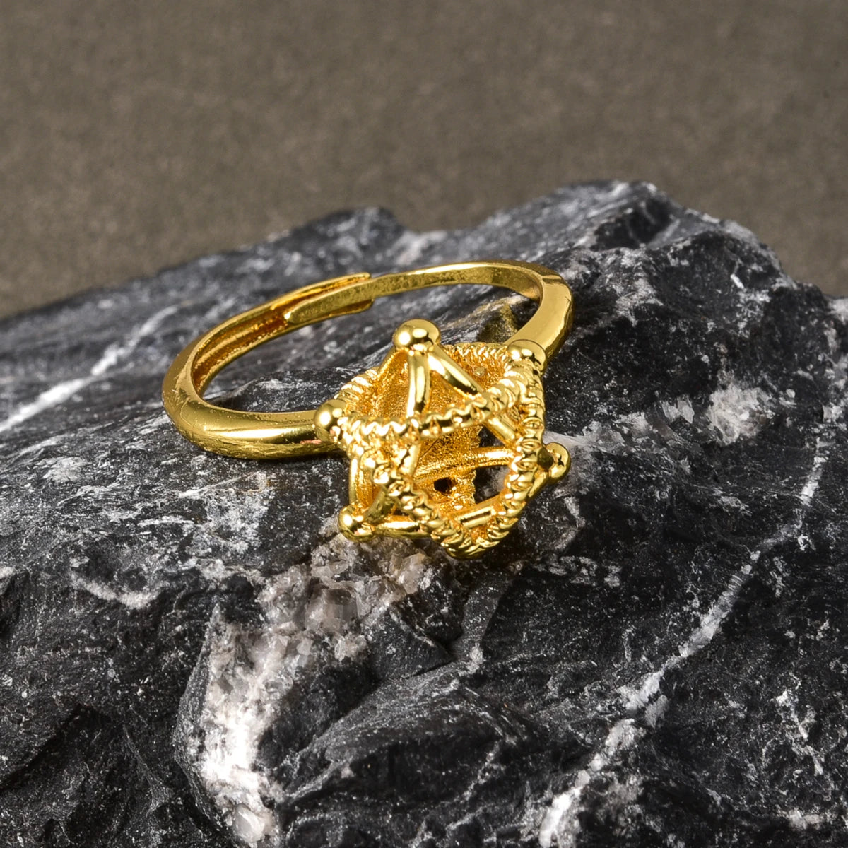 Women's Jewelry Golden Copper Ring Boho Chic Luxury Ring for Party Elegant Fashion Rings for Women Trendy Gift Wedding Ring