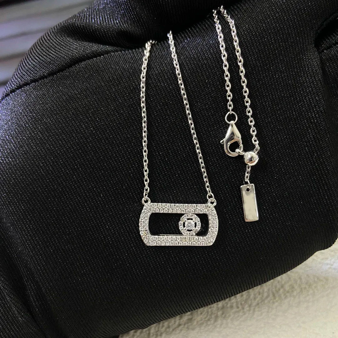 French Series Original Fashion Design 925 Sterling Silver Women's Classic Zircon Inlaid Necklace, Valentine's Day Birthday Gift