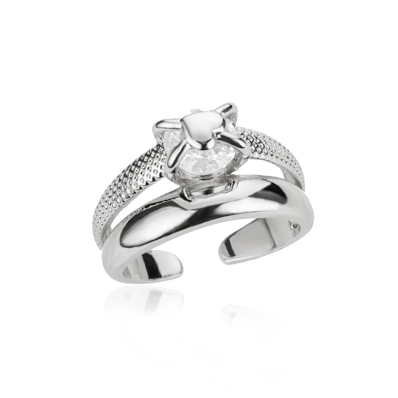 Heart Rings for Women Grils Gold Plated Adjustable Stainless Steel Ring 2026 Trend Luxury Wedding Couple Jewelry anillos mujer