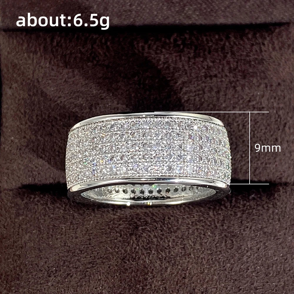 Huitan Trend Sets Rings Jewelry for Women Full Paved Brilliant CZ Stone Fashion Finger Accessories Engagement Bands Accessories