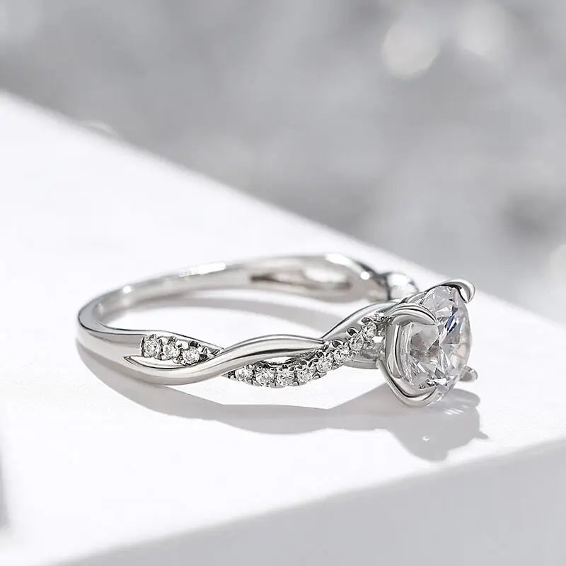 Wedding Ring For Women |Gold Plated Two-color Diamond Ring |  Engagement Ring