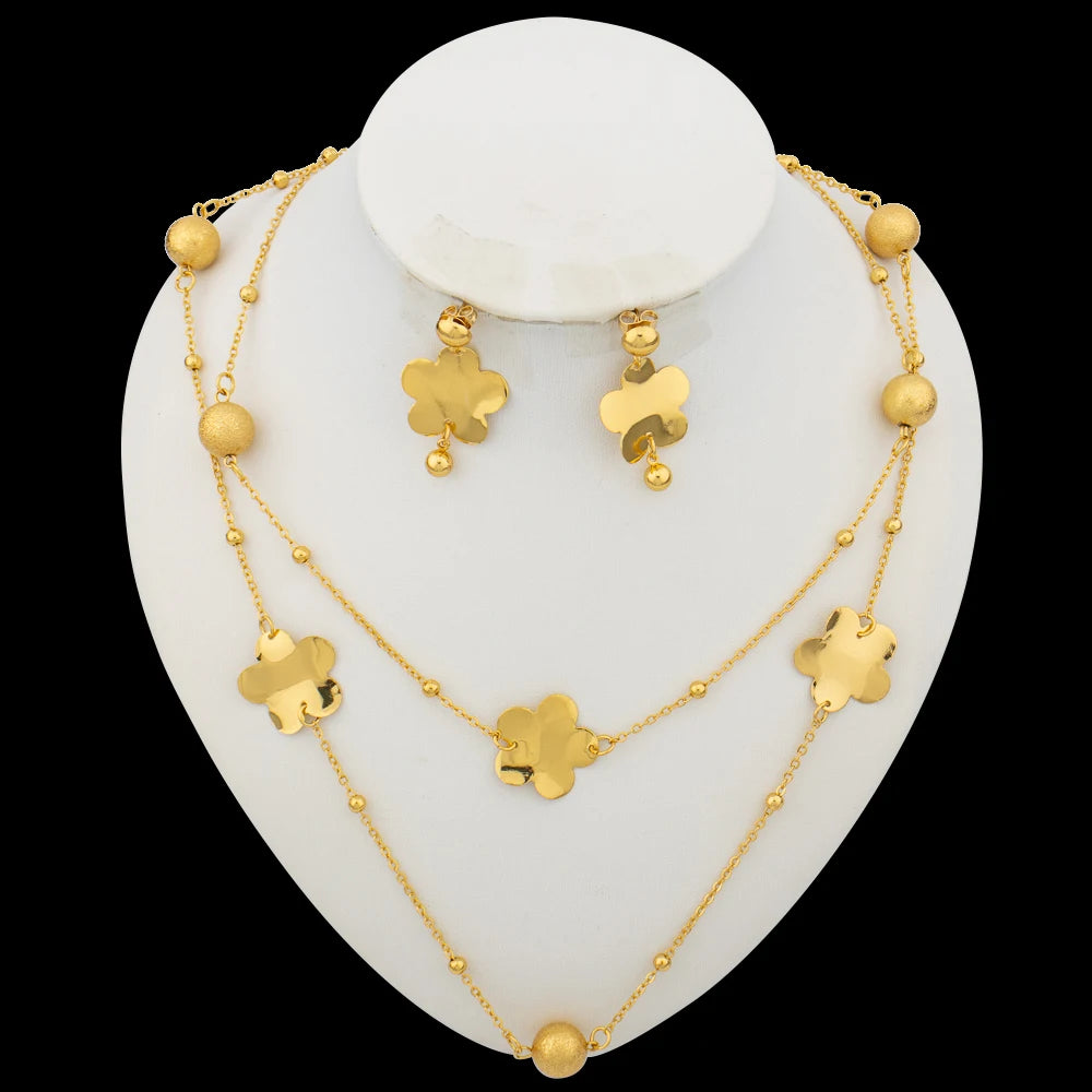 Long Chain Necklace & Earring Set for Women Jewelry Accessories, Party Gift, Chic Jewellery Woman