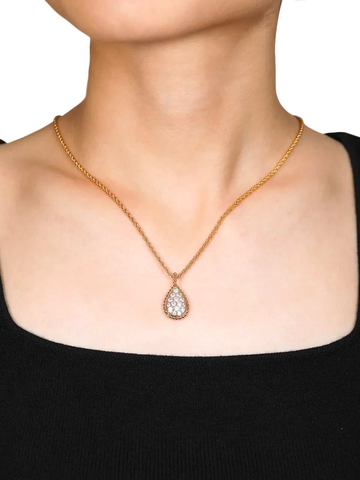 APIR 18k Gold Plated 5A Zircon Large Water Drop Pendant Necklace for Women Diamond High Quality Luxury Jewelry Ladies Necklaces