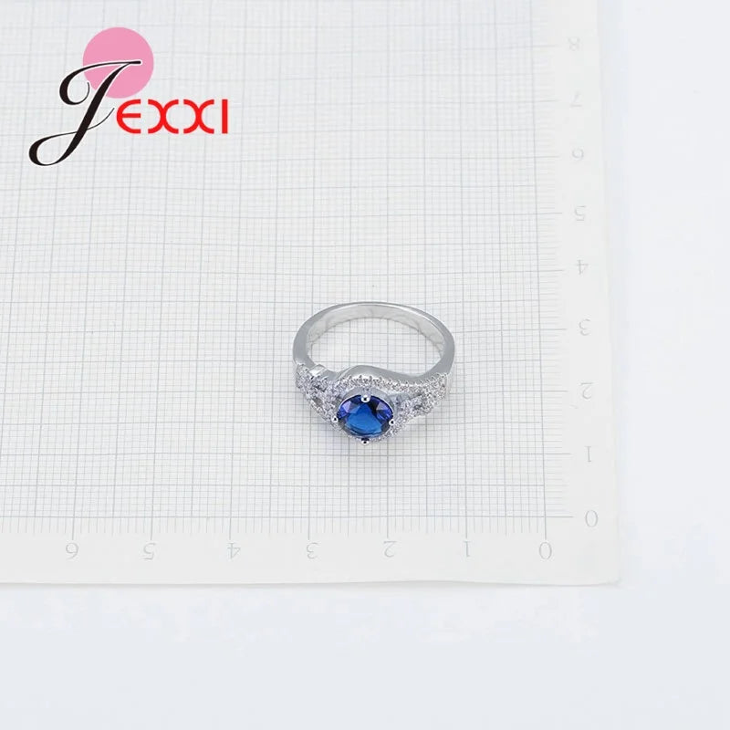 Female Ring Fashion 925 Sterling Silver Color Color Jewelry Promise Engagement Rings For Women Birthday Stone Gifts