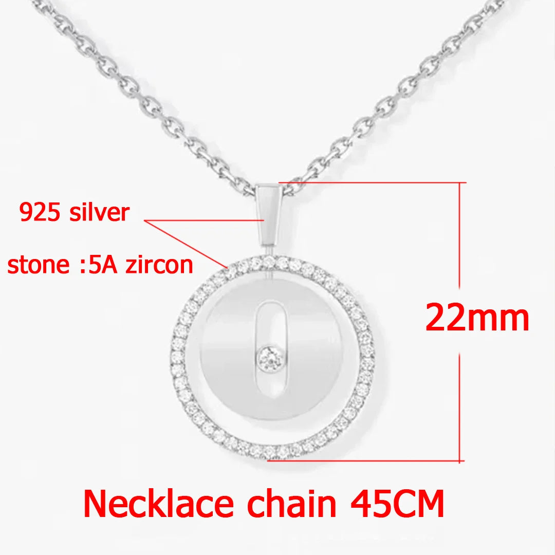 Classic fashion jewelry S 925 sterling silver round pendant rotatable women's necklace. Lucky Goddess Festival Gift