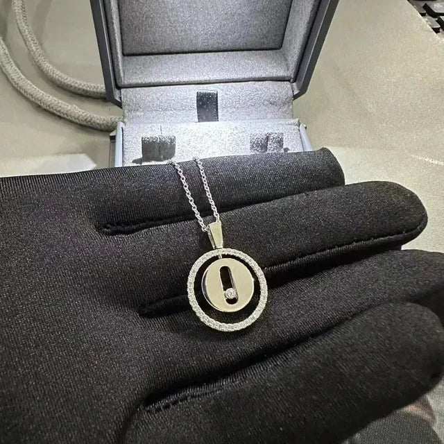 Classic fashion jewelry S 925 sterling silver round pendant rotatable women's necklace. Lucky Goddess Festival Gift