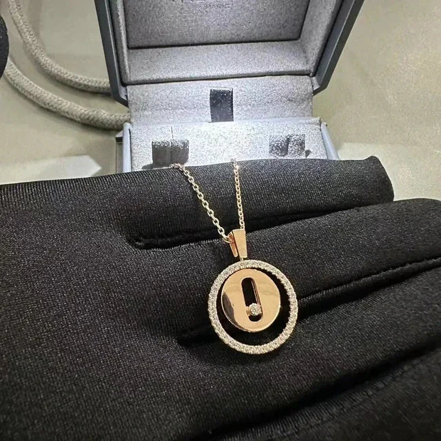 Classic fashion jewelry S 925 sterling silver round pendant rotatable women's necklace. Lucky Goddess Festival Gift