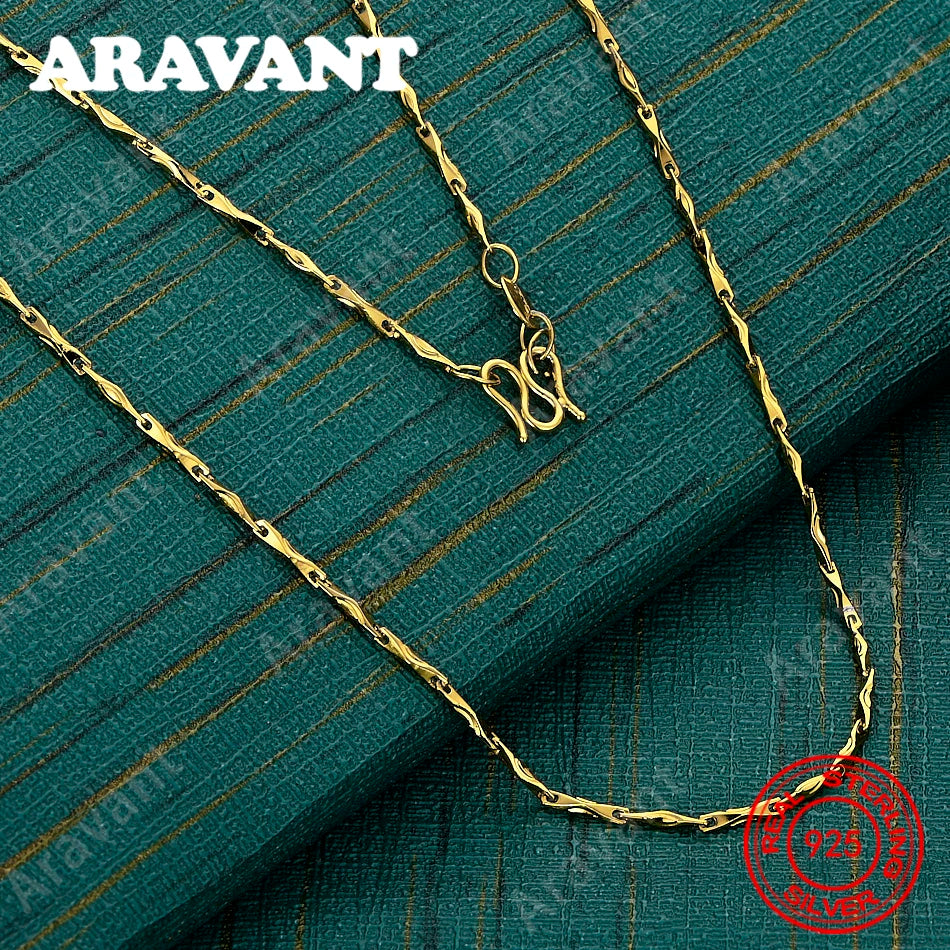 925 Sterling Silver Gold Necklace - A Unique And Versatile Gift For Women, Perfect For Events