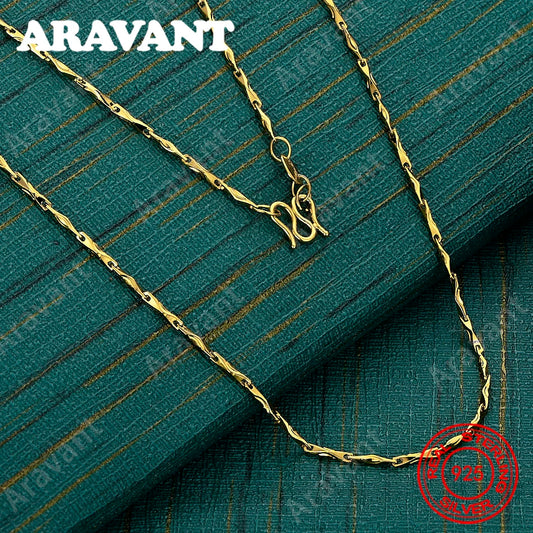 925 Sterling Silver Gold Necklace - A Unique And Versatile Gift For Women, Perfect For Events