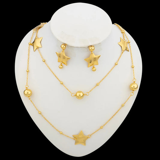 Long Chain Necklace & Earring Set for Women Jewelry Accessories, Party Gift, Chic Jewellery Woman