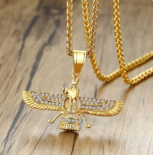 Farvahar Wing Necklace – Stainless Steel Men's Pendant