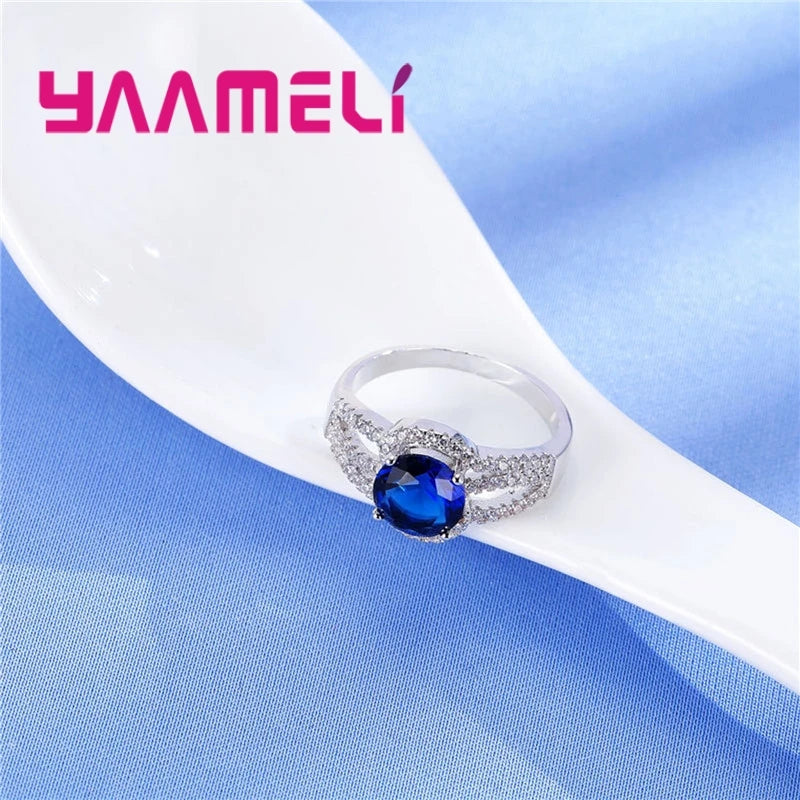 Fast Shipping Simple Wide Real 925 Sterling Silver Color Finger Rings Jewelry For Women Wedding Anniversary Clear CZ Anillos