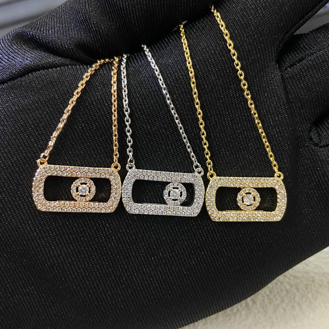 French Series Original Fashion Design 925 Sterling Silver Women's Classic Zircon Inlaid Necklace, Valentine's Day Birthday Gift