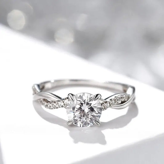 Wedding Ring For Women |Gold Plated Two-color Diamond Ring |  Engagement Ring