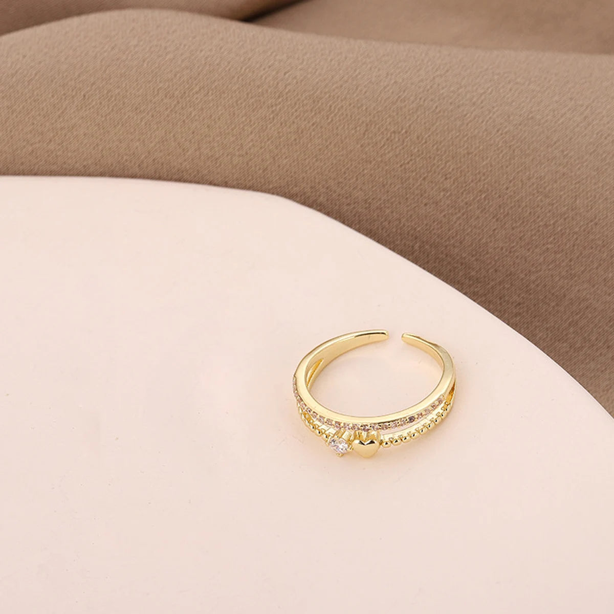 Heart Rings For Women Gold Color Double Heart Ring Wedding Engagement Jewelry Accessories Gift Bijoux
