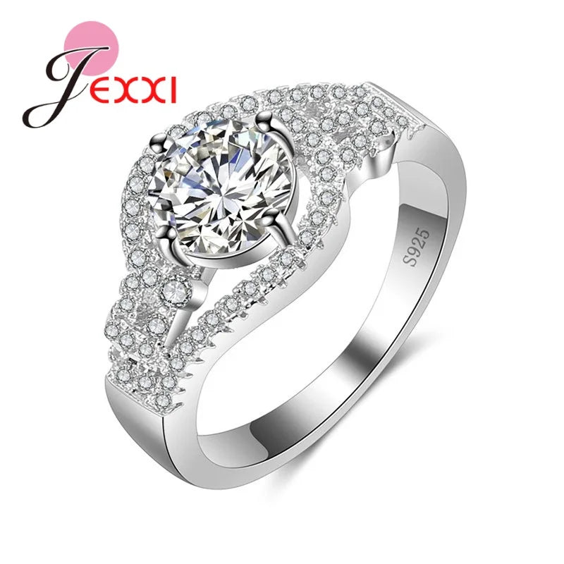 Female Ring Fashion 925 Sterling Silver Color Color Jewelry Promise Engagement Rings For Women Birthday Stone Gifts