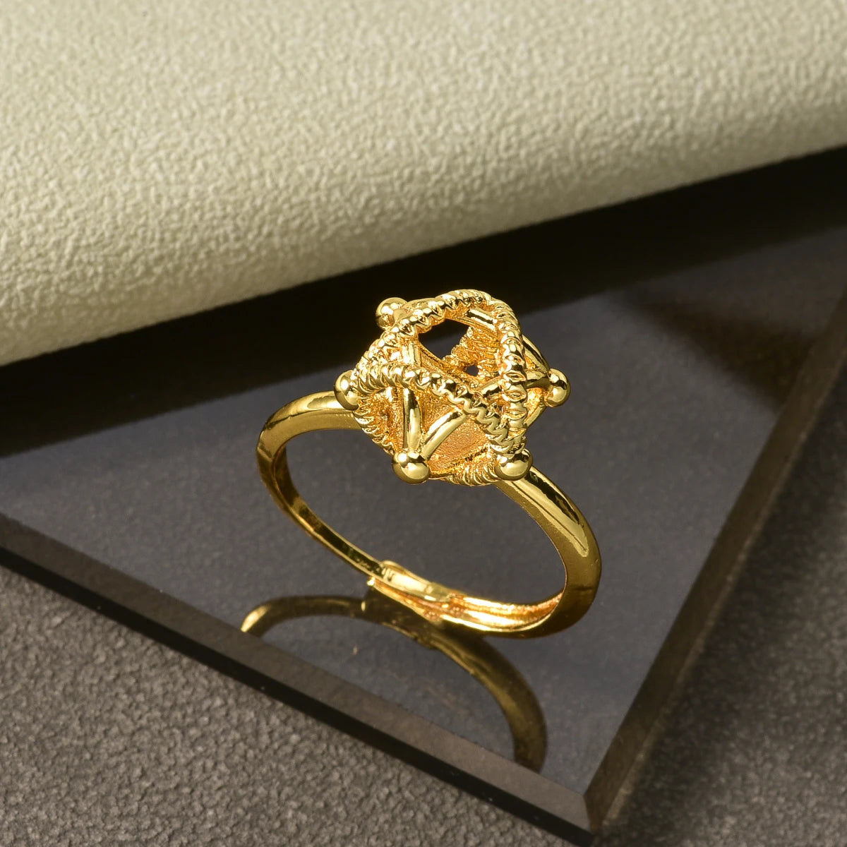 Women's Jewelry Golden Copper Ring Boho Chic Luxury Ring for Party Elegant Fashion Rings for Women Trendy Gift Wedding Ring