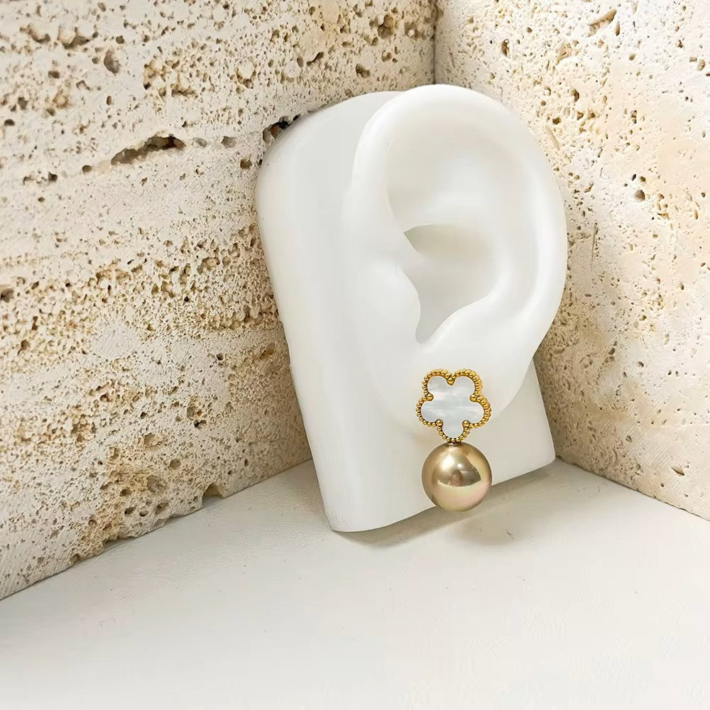 Altera Luxury Shell Flower Stud Earrings